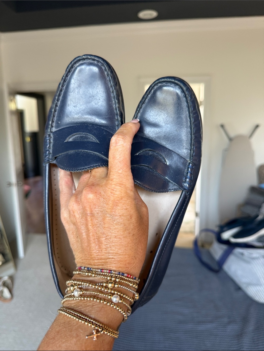 Cole Haan Women’s Size 7 Navy Leather Penny Loafers - Classic Slip-On - Picture 3 of 5